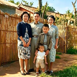 开云-郑丽文和家人的一张合影，时间是1971年，地点是眷村。
